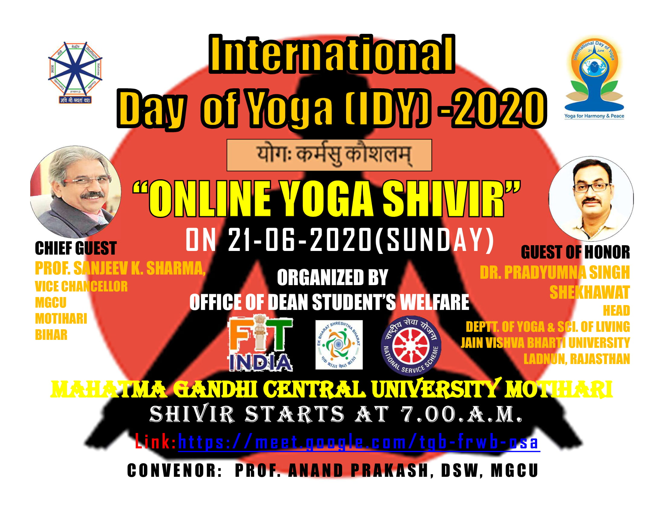 Online Yoga Shivir on International Day of Yoga (IDY)-2020