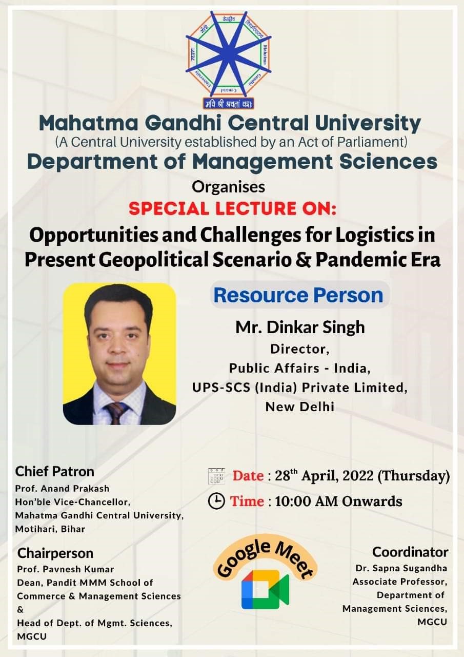 Special Lecture organize by Department of Management Sciences, MGCUB