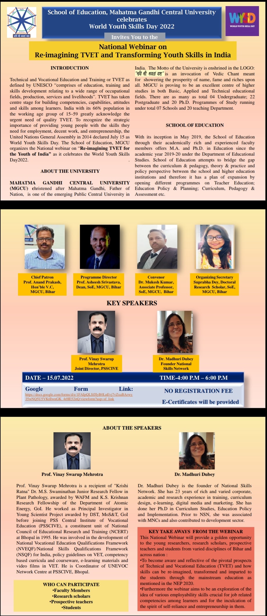 National Webinar on Re-imagining TVET and Transforming Youth Skills in India