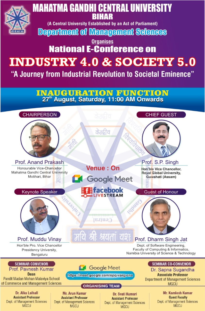 	National E-Conference on INDUSTRY 4.0 & SOCIETY 5.0 [Inauguration Function]