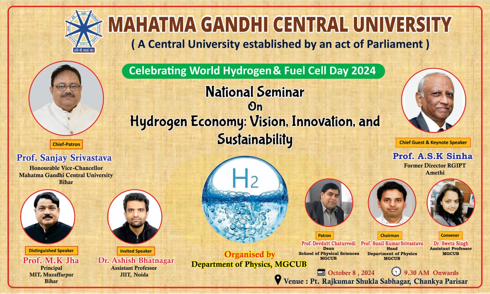 National seminar on " Hydrogen Economy: Vision, Innovation, and Sustainability" 